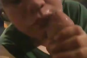Blowing my boyfriend untill her creams up my chin with cum