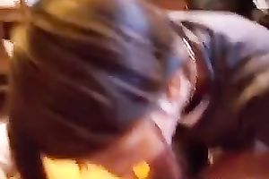 Nerdy dilettante amateur wife sucks her lover's weenie in sexy POV movie scene