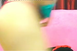 Sweet brunette hair girl wiggles her wazoo closeup on web camera