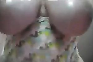 Amazing heavy tits of my white big beautiful woman wife pulled out of her suit