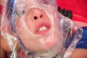 Two nasty harlots in latex acquire drilled by weird chap