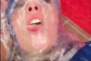 Two nasty harlots in latex acquire drilled by weird chap