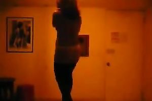 Black playful cheating wife on the pole trying to dance
