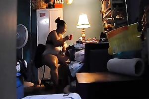 My chubby bottomed Married slut has no idea about the hidden camera