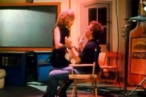 Blonde sexpot in hot leather suit goes to an try-out