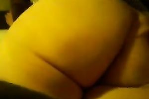 Plump soft white wazoo of my aged girl filmed from behind