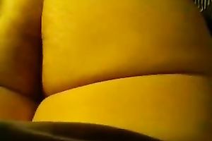 Plump soft white wazoo of my aged girl filmed from behind