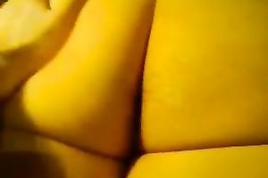 Plump soft white wazoo of my aged girl filmed from behind