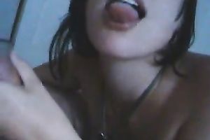 Unthinkably excited brunette with biggest pantoons sucks my shlong like a pro