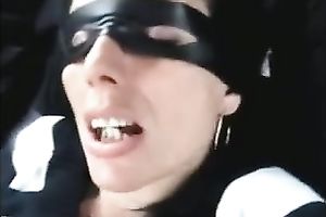 My dark brown masked GF enjoys engulfing my wang in POV movie