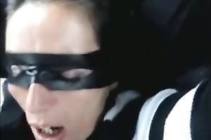 My dark brown masked GF enjoys engulfing my wang in POV movie