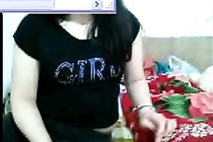 Slutty Asian woman demonstrates her natural pantoons for the livecam