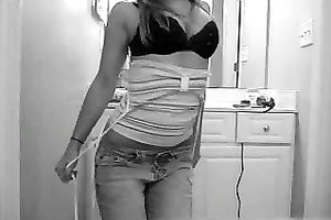 The superlatively good dilettante legal age teenager striptease from sexy college Married slut