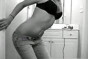 The superlatively good dilettante legal age teenager striptease from sexy college Married slut