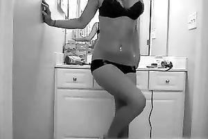 The superlatively good dilettante legal age teenager striptease from sexy college Married slut