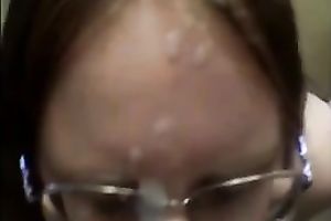 Cute juvenile girlfriend receives 3 facial cumshots on the clip