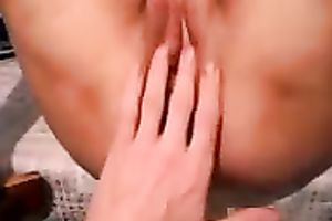 A sexually excited prostitute allows me to finger her smooth cum-hole