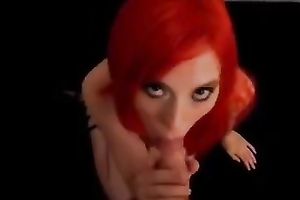 Amateur redhead whore shows her oral-service skills and receives facialed