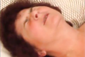 Curly haired older woman acquires rammed in missionary position