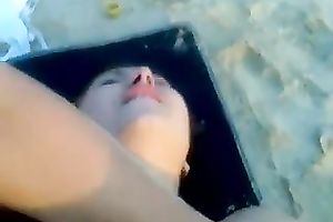 Naked and concupiscent Russian nympho desires to have sex on the beach