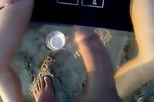 Naked and concupiscent Russian nympho desires to have sex on the beach