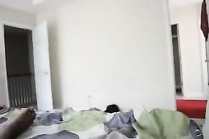 Interracial POV with a brown-haired cutie sucking my BBC