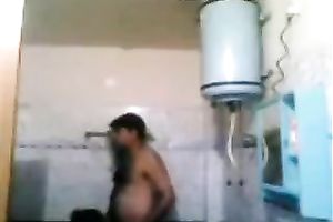 Plump exotic milf enjoys rear banging in the washroom