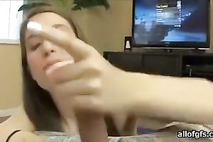 My excited playgirl adores to cover her face with hawt cock juice