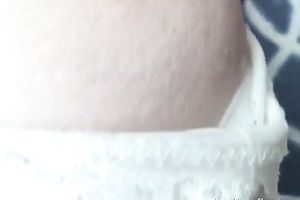 Playing around and fucking a tight bald cunt at home