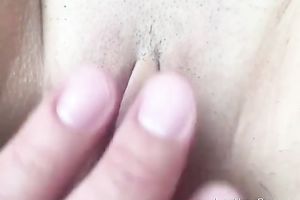 Playing around and fucking a tight bald cunt at home