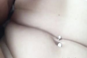 Playing around and fucking a tight bald cunt at home