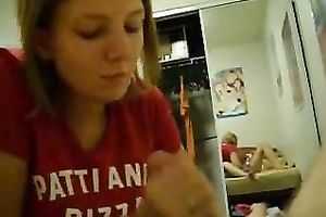 Playful and lewd blond is giving me a ideal cook jerking on camera