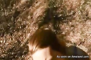 Redhead playgirl flashing and fucking in the park