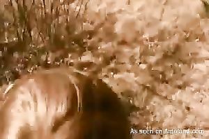 Redhead playgirl flashing and fucking in the park