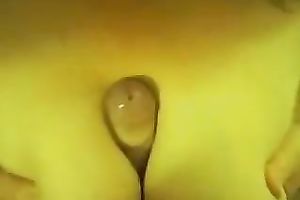My breasty amateur wife puts my pecker betwixt her bumpers and jerks off