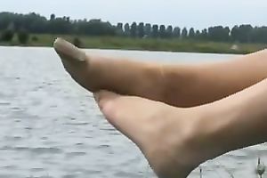 Outdoor nylon fetish scene with my vehement wifey