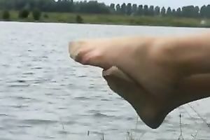 Outdoor nylon fetish scene with my vehement wifey