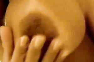 Gorgeous Hispanic doxy is showing off her large boobies