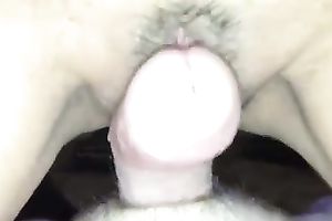 My hubby rubs his rod against my cookie before fucking it