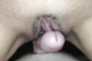 My hubby rubs his rod against my cookie before fucking it