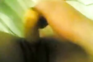 My Arab dirty slut wife is playing with her banana in front of me