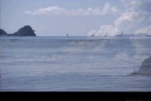 Lascivious and breasty golden-haired pecker rider on the beach
