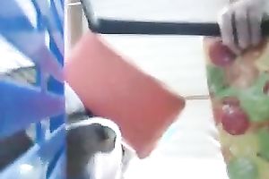 While standing in a line in the shop I made upskirt episode