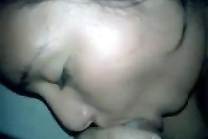 Mulatto slut takes not so big pecker in her hawt throat