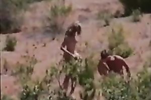 Petite and sexually excited blondie drilled from behind somewhere in desert
