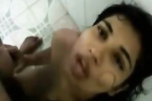 Mesmerizing brunette hair Indian girlfriend bonks like a porn star