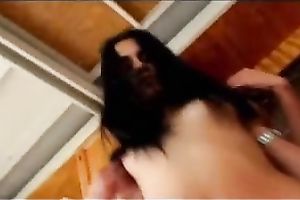 Skinny Indian chick with taut fur pie bonks in the kitchen