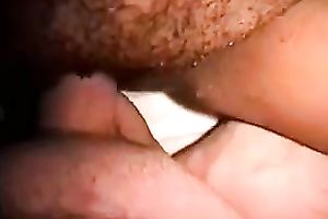 Close up vid with my dark black cock sluts toying her cum-hole and getting it drilled
