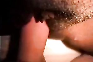 Close up vid with my dark black cock sluts toying her cum-hole and getting it drilled