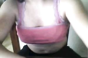 Sexy and stacked youthful lalin girl flashes her bra buddies on livecam